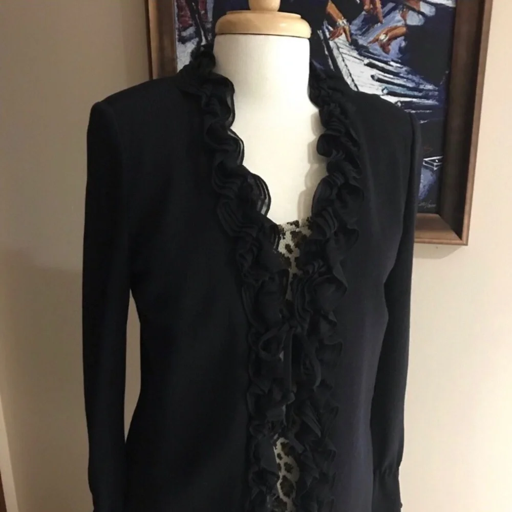 St. John Ruffled Jacket. - Picture 2 of 6